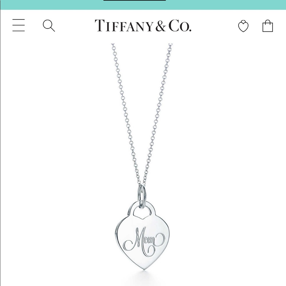 Tiffany Co “Mom” Heart Charm